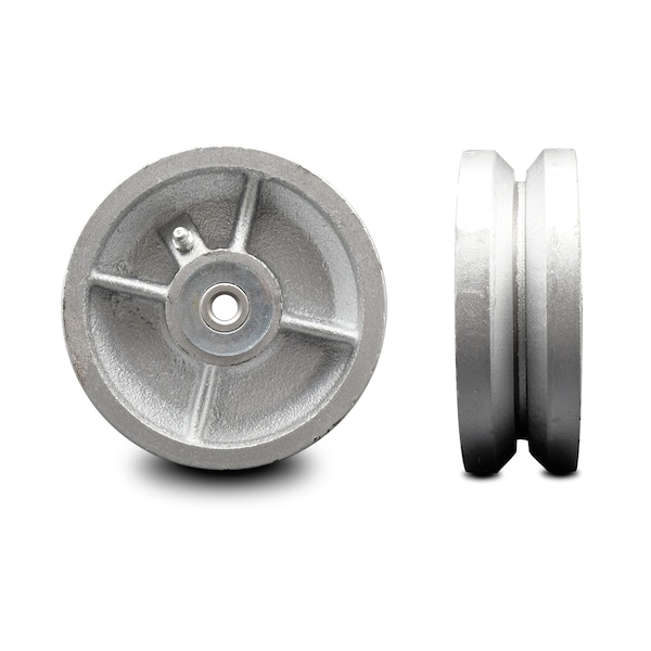 SCC -5" Semi Steel Cast Iron V-Groove Wheel Only w/Roller Bearing- 1100 lbs Cpty